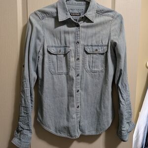 Express Sky Blue Button-Up Shirt